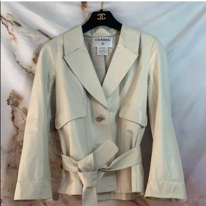 Authentic Vintage White Chanel Calfskin Blazer